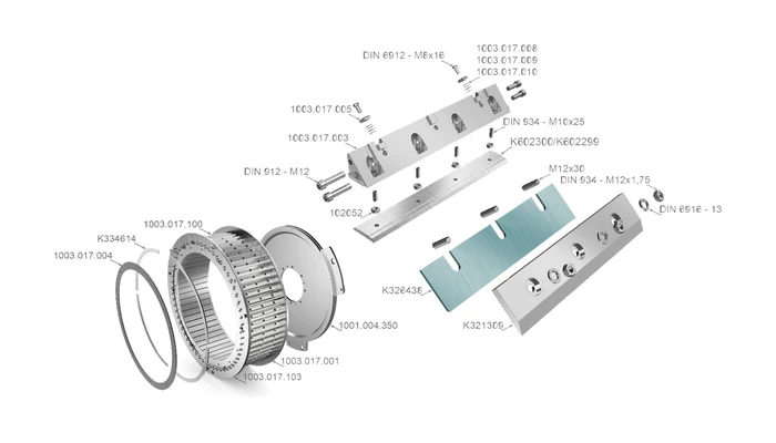Knife rings flaker knives